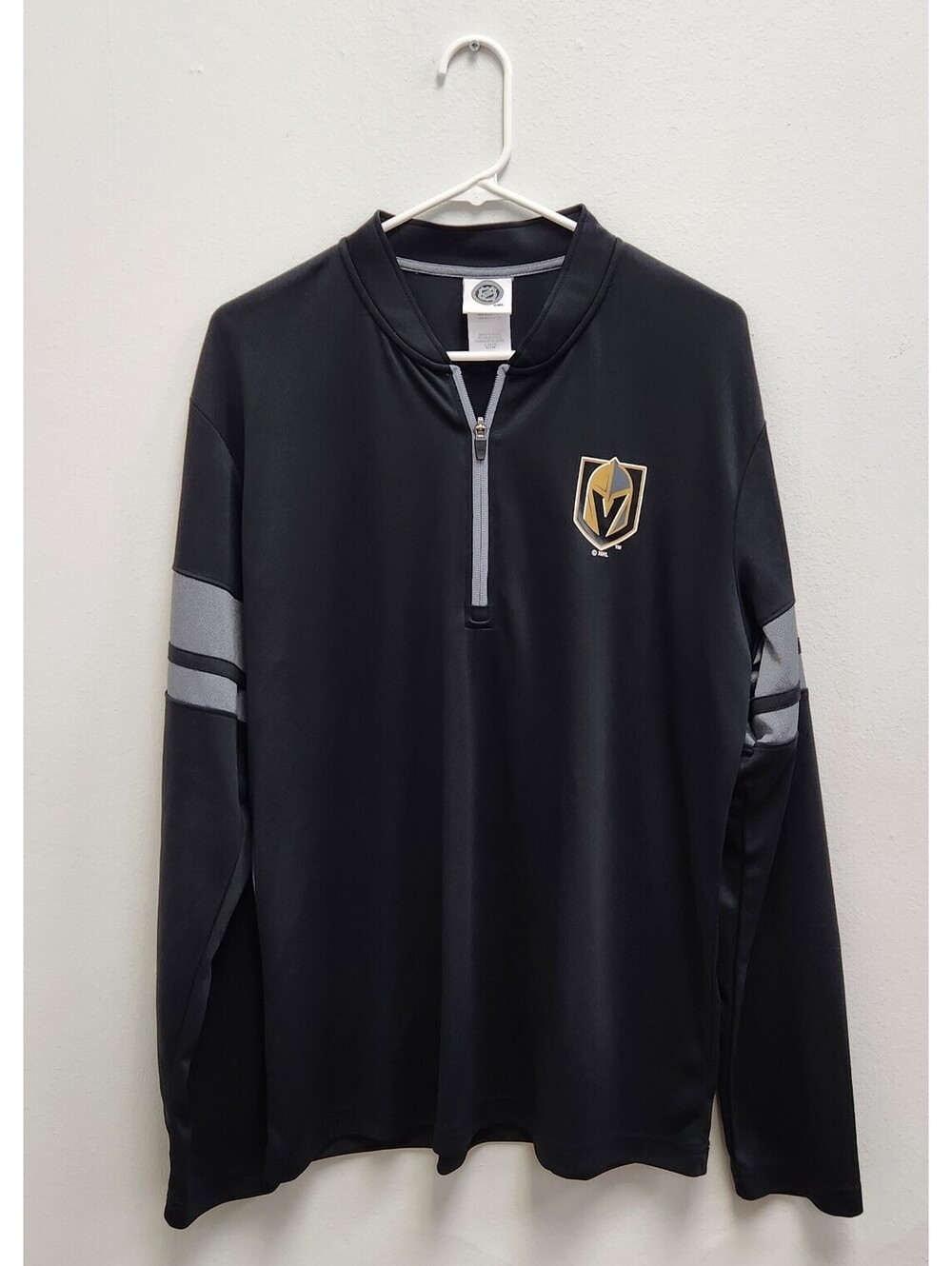 Vegas Golden Knights NHL Quarter Zip Pullover Men's Large Gray Black New No Tags